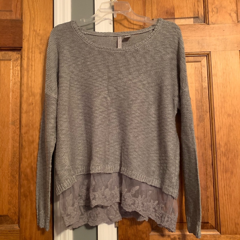 Grey lace sweater